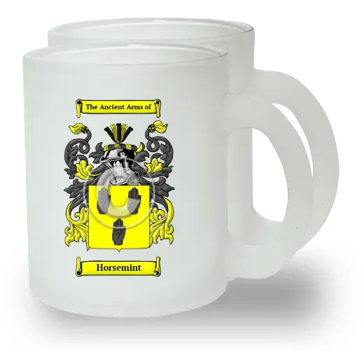 Horsemint Pair of Frosted Glass Mugs