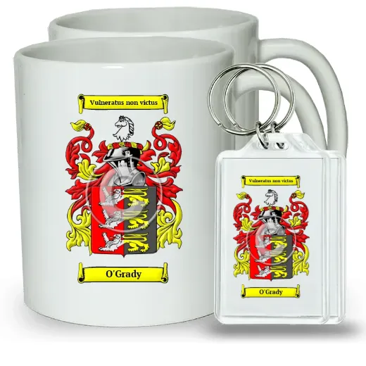 O'Grady Pair of Coffee Mugs and Pair of Keychains