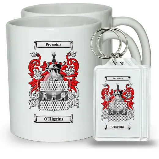 O'Higgins Pair of Coffee Mugs and Pair of Keychains