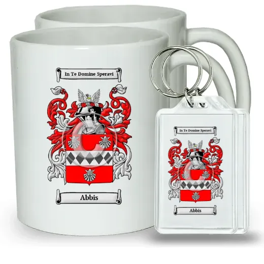 Abbis Pair of Coffee Mugs and Pair of Keychains