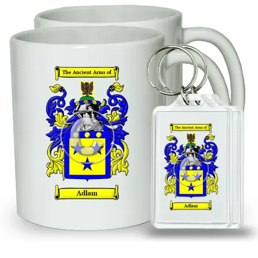 Adlam Pair of Coffee Mugs and Pair of Keychains