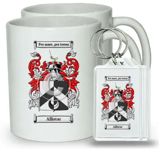 Allistar Pair of Coffee Mugs and Pair of Keychains