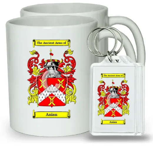 Anian Pair of Coffee Mugs and Pair of Keychains