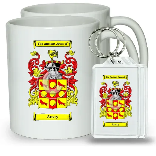 Ansty Pair of Coffee Mugs and Pair of Keychains