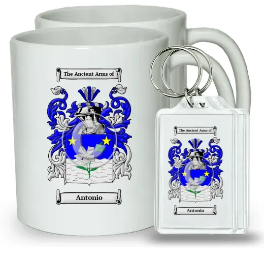 Antonio Pair of Coffee Mugs and Pair of Keychains