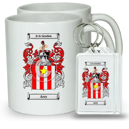 Arry Pair of Coffee Mugs and Pair of Keychains