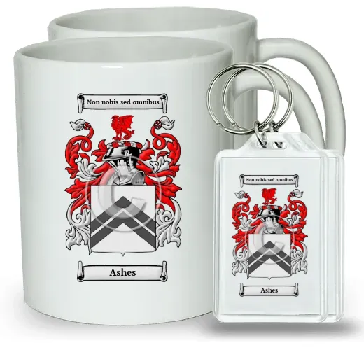 Ashes Pair of Coffee Mugs and Pair of Keychains