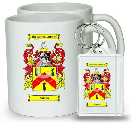Ausin Pair of Coffee Mugs and Pair of Keychains