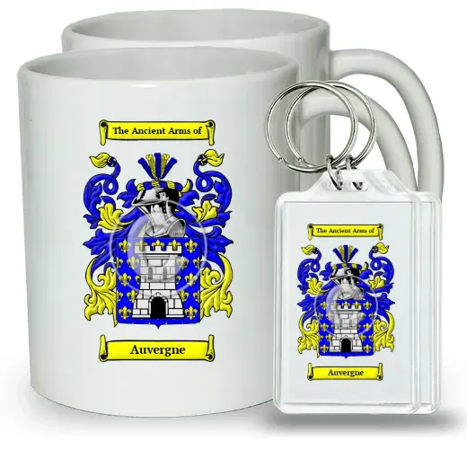 Auvergne Pair of Coffee Mugs and Pair of Keychains