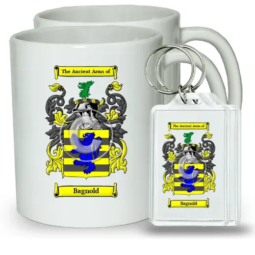Bagnold Pair of Coffee Mugs and Pair of Keychains