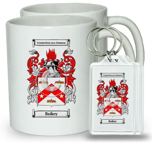 Baikey Pair of Coffee Mugs and Pair of Keychains