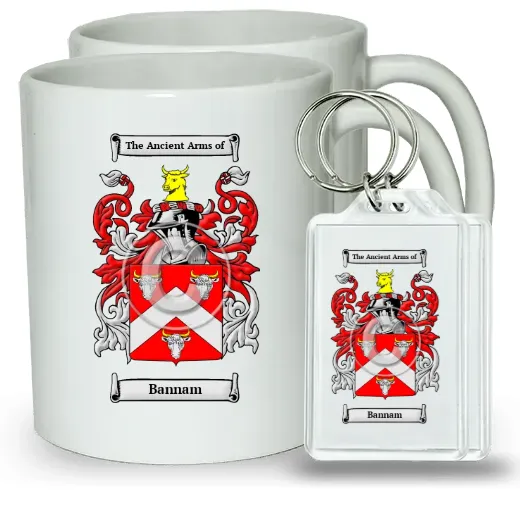 Bannam Pair of Coffee Mugs and Pair of Keychains