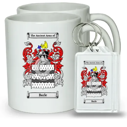 Barle Pair of Coffee Mugs and Pair of Keychains