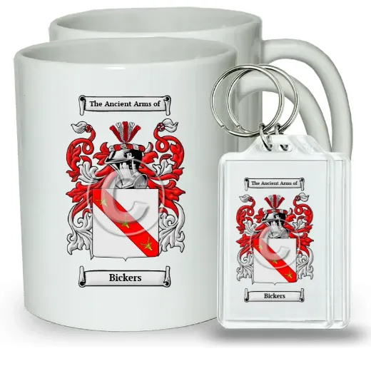 Bickers Pair of Coffee Mugs and Pair of Keychains
