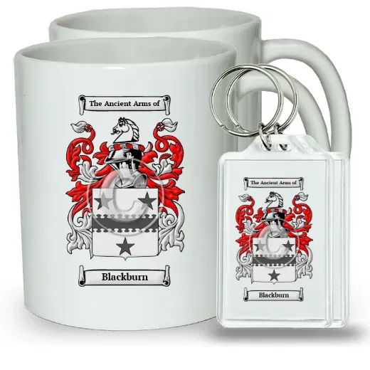 Blackburn Pair of Coffee Mugs and Pair of Keychains