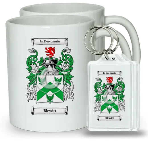 Blewitt Pair of Coffee Mugs and Pair of Keychains