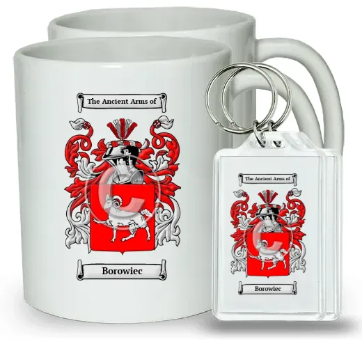 Borowiec Pair of Coffee Mugs and Pair of Keychains