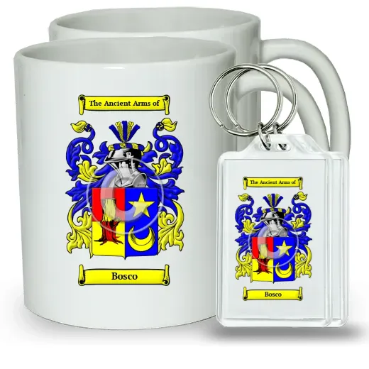 Bosco Pair of Coffee Mugs and Pair of Keychains