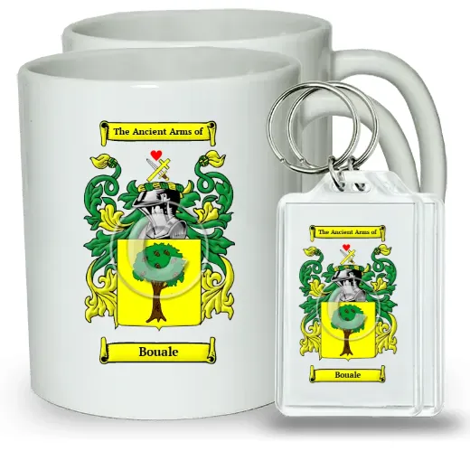 Bouale Pair of Coffee Mugs and Pair of Keychains