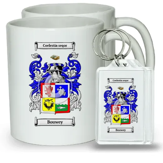Bouwey Pair of Coffee Mugs and Pair of Keychains