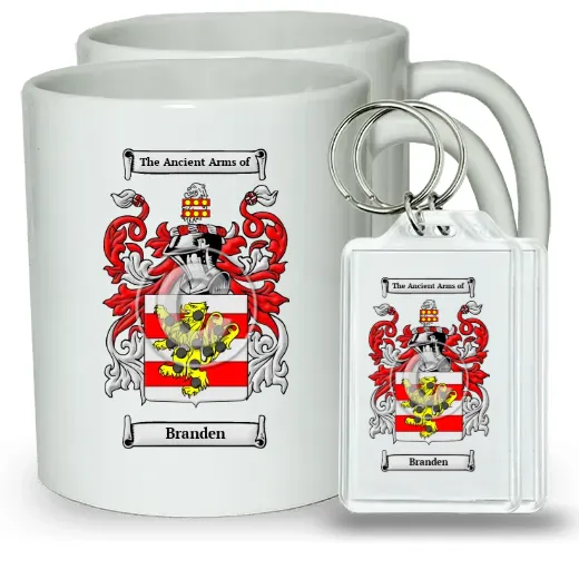 Branden Pair of Coffee Mugs and Pair of Keychains