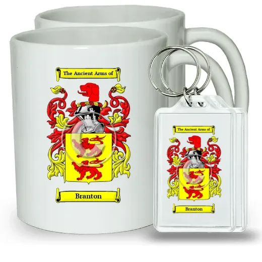 Branton Pair of Coffee Mugs and Pair of Keychains