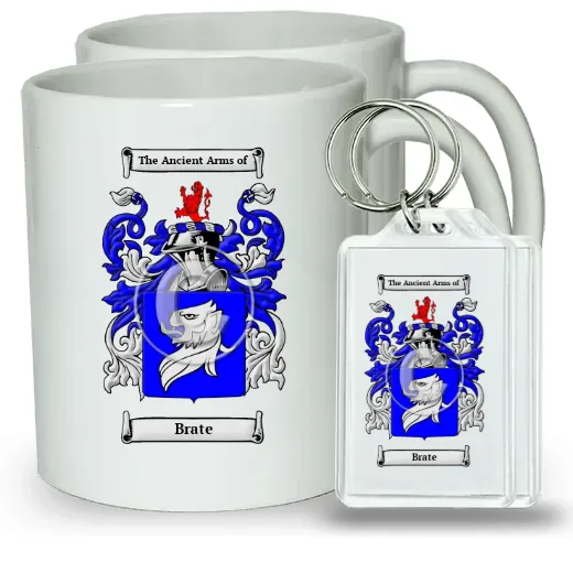 Brate Pair of Coffee Mugs and Pair of Keychains