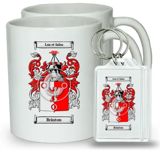 Brinton Pair of Coffee Mugs and Pair of Keychains