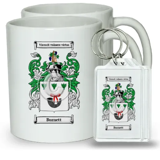 Burnett Pair of Coffee Mugs and Pair of Keychains