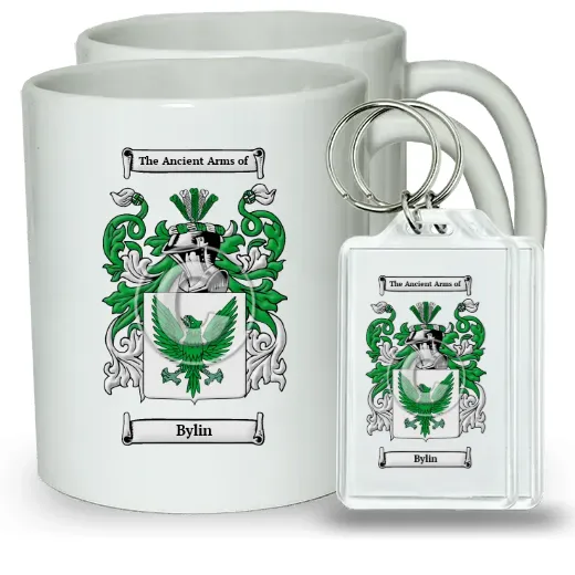 Bylin Pair of Coffee Mugs and Pair of Keychains