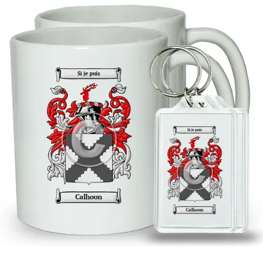 Calhoon Pair of Coffee Mugs and Pair of Keychains