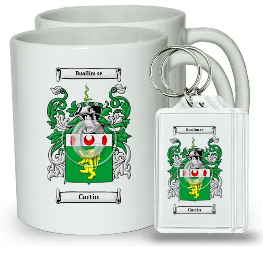 Cartin Pair of Coffee Mugs and Pair of Keychains