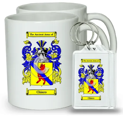 Chiaro Pair of Coffee Mugs and Pair of Keychains