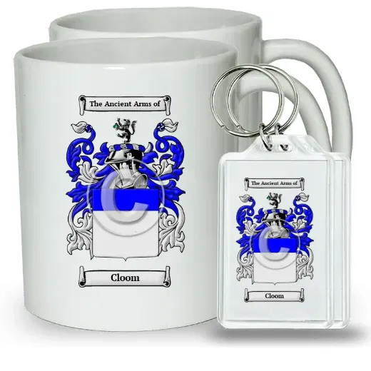 Cloom Pair of Coffee Mugs and Pair of Keychains