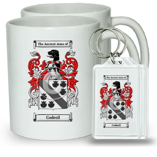 Coderil Pair of Coffee Mugs and Pair of Keychains