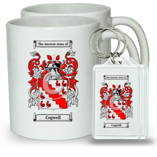 Cogwell Pair of Coffee Mugs and Pair of Keychains