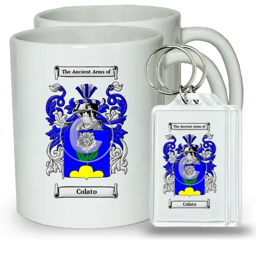 Colato Pair of Coffee Mugs and Pair of Keychains