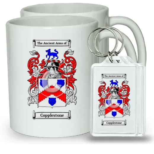 Copplestone Pair of Coffee Mugs and Pair of Keychains