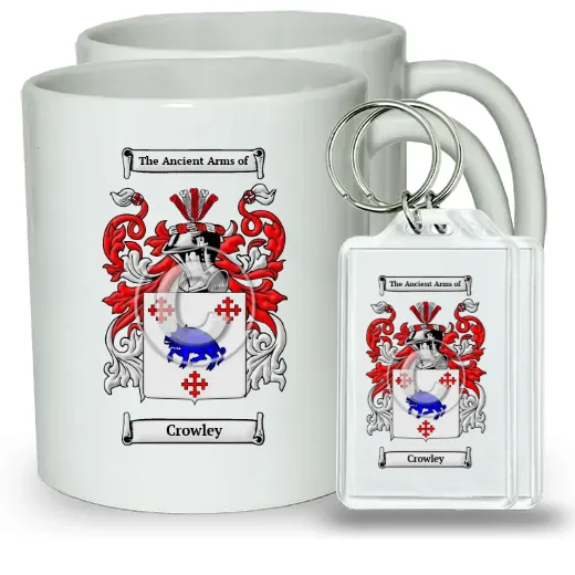 Crowley Pair of Coffee Mugs and Pair of Keychains