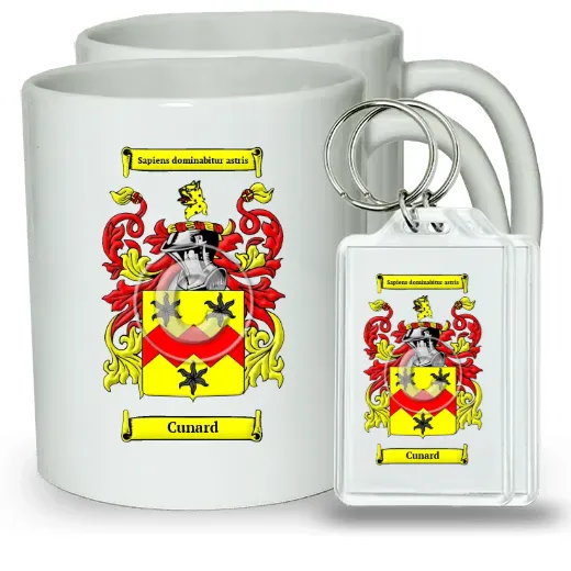 Cunard Pair of Coffee Mugs and Pair of Keychains