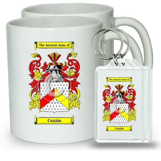 Cuzzin Pair of Coffee Mugs and Pair of Keychains
