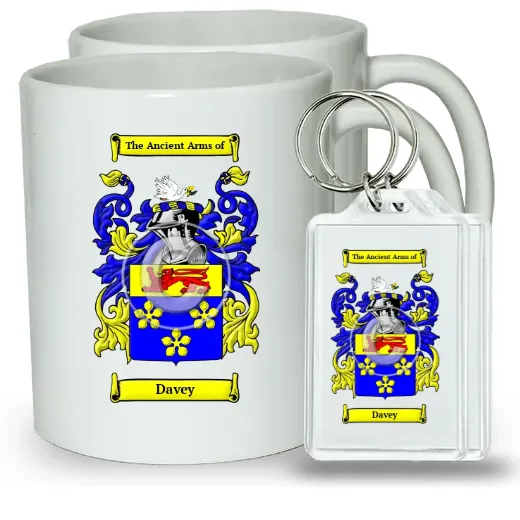 Davey Pair of Coffee Mugs and Pair of Keychains