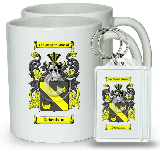 Debenham Pair of Coffee Mugs and Pair of Keychains