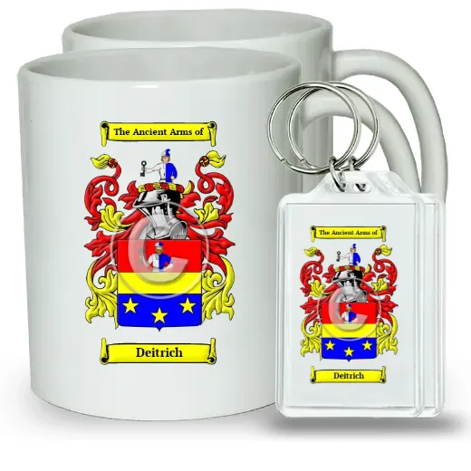 Deitrich Pair of Coffee Mugs and Pair of Keychains