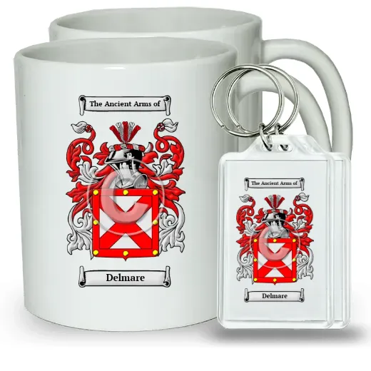 Delmare Pair of Coffee Mugs and Pair of Keychains