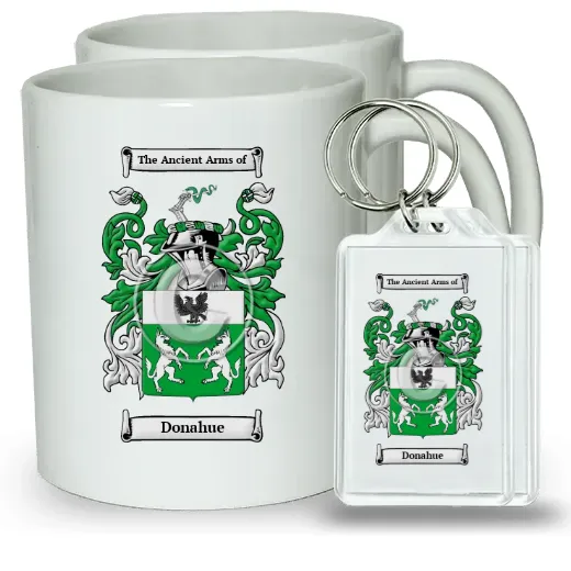 Donahue Pair of Coffee Mugs and Pair of Keychains