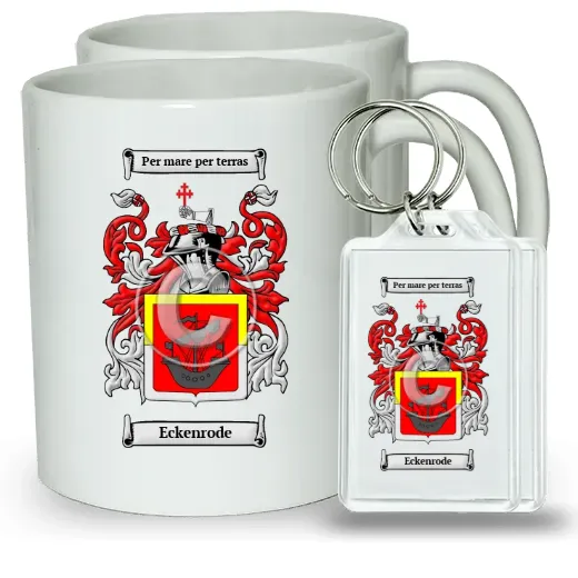 Eckenrode Pair of Coffee Mugs and Pair of Keychains