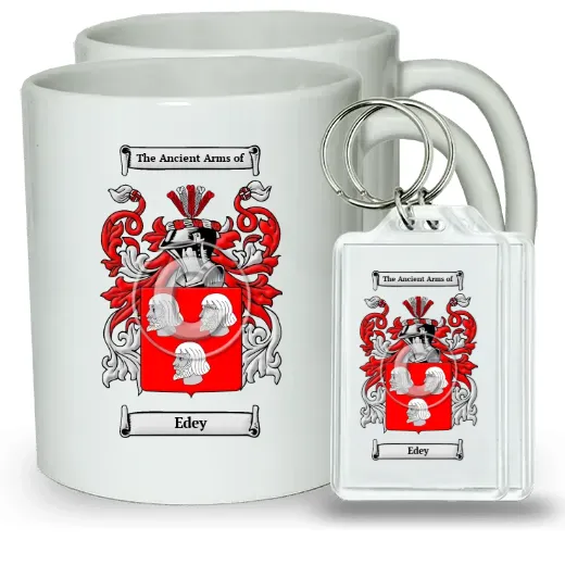 Edey Pair of Coffee Mugs and Pair of Keychains