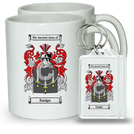 Ensign Pair of Coffee Mugs and Pair of Keychains