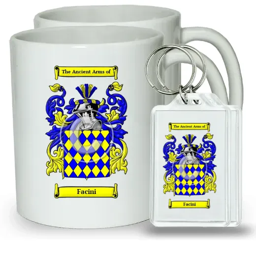 Facini Pair of Coffee Mugs and Pair of Keychains